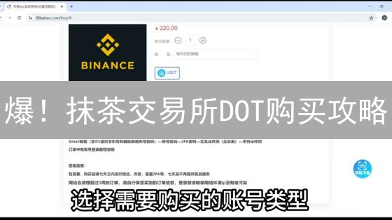 爆！抹茶交易所DOT购买攻略：6步带你玩转波卡币！